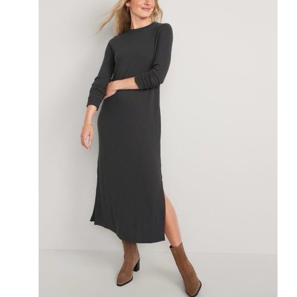NWT Old Navy Long Sleeve Rib-Knit Maxi Shift Dress | Size XXL Petite